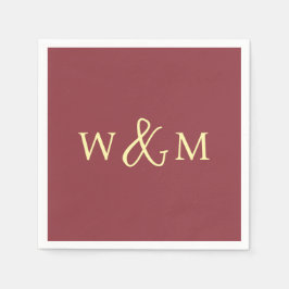 Einfache Elegante Moderne Mit Monogramm Hochzeit Serviette