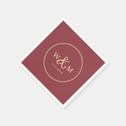 Einfache Elegante Moderne Mit Monogramm Hochzeit Serviette (Ecke)