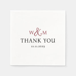 Einfache Elegante Moderne Mit Monogramm Hochzeit Serviette