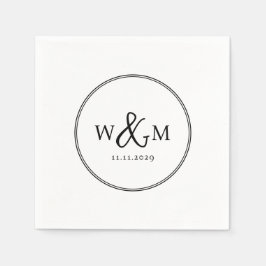 Einfache Elegante Moderne Mit Monogramm Hochzeit Serviette