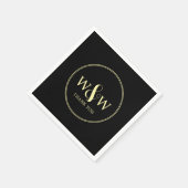 Einfache Elegante Moderne Mit Monogramm Hochzeit Serviette (Ecke)
