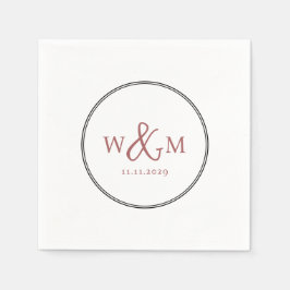 Einfache Elegante Moderne Mit Monogramm Hochzeit Serviette