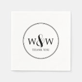 Einfache Elegante Moderne Mit Monogramm Hochzeit Serviette (Vorderseite)