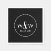 Einfache Elegante Moderne Mit Monogramm Hochzeit Serviette (Vorderseite)