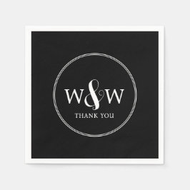 Einfache Elegante Moderne Mit Monogramm Hochzeit Serviette