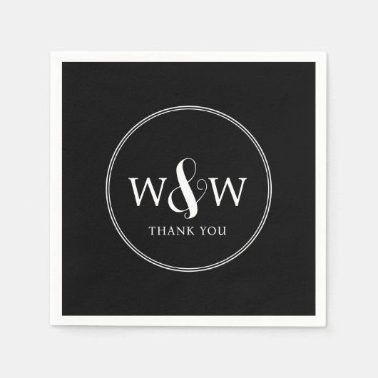 Einfache Elegante Moderne Mit Monogramm Hochzeit Serviette (Vorderseite)