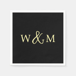 Einfache Elegante Moderne Mit Monogramm Hochzeit Serviette