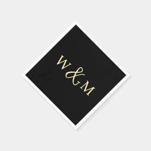 Einfache Elegante Moderne Mit Monogramm Hochzeit Serviette (Ecke)