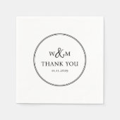 Einfache Elegante Moderne Mit Monogramm Hochzeit Serviette (Vorderseite)