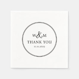 Einfache Elegante Moderne Mit Monogramm Hochzeit Serviette