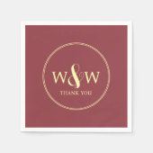 Einfache Elegante Moderne Mit Monogramm Hochzeit Serviette (Vorderseite)