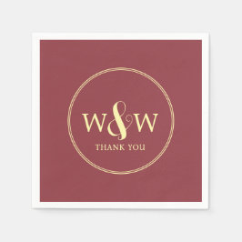 Einfache Elegante Moderne Mit Monogramm Hochzeit Serviette