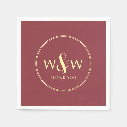 Einfache Elegante Moderne Mit Monogramm Hochzeit Serviette (Vorderseite)
