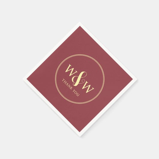 Einfache Elegante Moderne Mit Monogramm Hochzeit Serviette (Ecke)