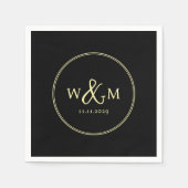 Einfache Elegante Moderne Mit Monogramm Hochzeit Serviette (Vorderseite)