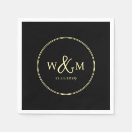Einfache Elegante Moderne Mit Monogramm Hochzeit Serviette