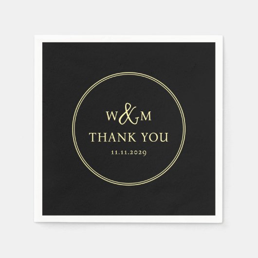 Einfache Elegante Moderne Mit Monogramm Hochzeit Serviette (Vorderseite)