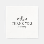 Einfache Elegante Moderne Mit Monogramm Hochzeit Serviette (Vorderseite)