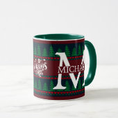 Einfache Elegante Moderne Mongram Weihnachtsfeiert Tasse (VorderseiteRechts)