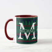 Einfache Elegante Moderne Mongram Weihnachtsfeiert Tasse (Links)