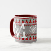Einfache Elegante Moderne Mongram Weihnachtsfeiert Tasse (Vorderseite Links)