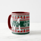Einfache Elegante Moderne Mongram Weihnachtsfeiert Tasse (Vorderseite Links)