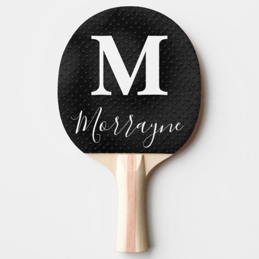 Einfache Elegante Moderne Monogram Chalkboard Name Tischtennis Schläger (Vorderseite)