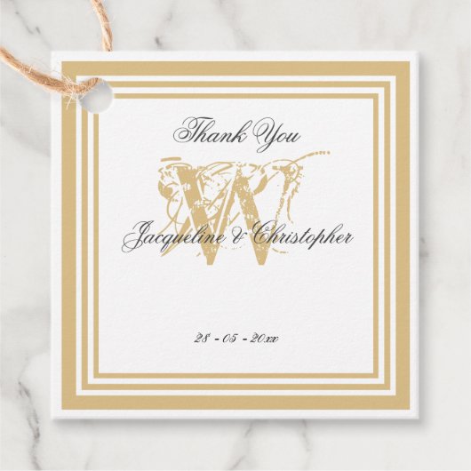 Einfache Elegante Moderne Monogram Vielen Dank Geschenkanhänger (Vorderseite)