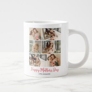 Einfache elegante moderne Muttertags-Fotocollage Jumbo-Tasse