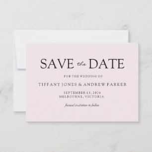 Einfache Elegante Moderne Peach Wedding Speichern  Save The Date
