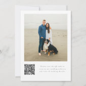 Einfache elegante moderne QR-Code-Foto-Hochzeit Save The Date (Rückseite)