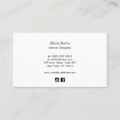 Einfache elegante, moderne rosa Visitenkarte (Rückseite)