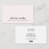 Einfache elegante, moderne rosa Visitenkarte (Vorne/Hinten)