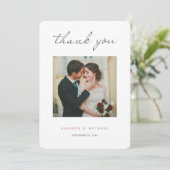 Einfache Elegante Moderne Rose Dankeskarte (Stehend Vorderseite)