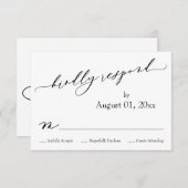 Einfache, elegante, moderne RSVP-Karte RSVP Karte (Vorne/Hinten)