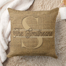 Einfache Elegante Moderne Rustikale Gold Monogram  Kissen