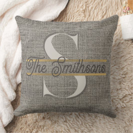 Einfache Elegante Moderne Rustikale Gold Monogram  Kissen