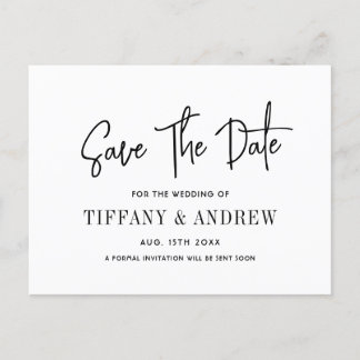 Einfache Elegante Moderne Save the Date Hochzeit Ankündigungspostkarte