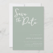 Einfache Elegante Moderne Schönheit Grüne Hochzeit Save The Date (Vorderseite)