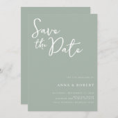 Einfache Elegante Moderne Schönheit Grüne Hochzeit Save The Date (Vorne/Hinten)