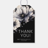 Einfache Elegante Moderne Schwarze Flora Hochzeit Geschenkanhänger (Vorderseite)