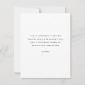 Einfache Elegante Moderne Script 1 Foto Hochzeit Dankeskarte (Rückseite)