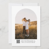 Einfache Elegante moderne Script QR Code Hochzeit Einladung (Rückseite)