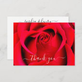 Einfache Elegante Moderne Script Rose Hochzeit Dankeskarte (Vorne/Hinten)
