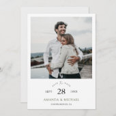 Einfache Elegante Moderne Skript-Foto Hochzeit Save The Date (Vorne/Hinten)