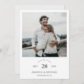 Einfache Elegante Moderne Skript-Foto Hochzeit Save The Date (Vorne/Hinten)