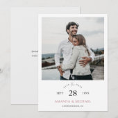Einfache Elegante Moderne Skript-Foto Hochzeit Save The Date (Vorne/Hinten)