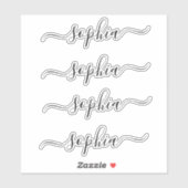 Einfache Elegante Moderne Skriptbezeichnung Aufkleber (Blatt)