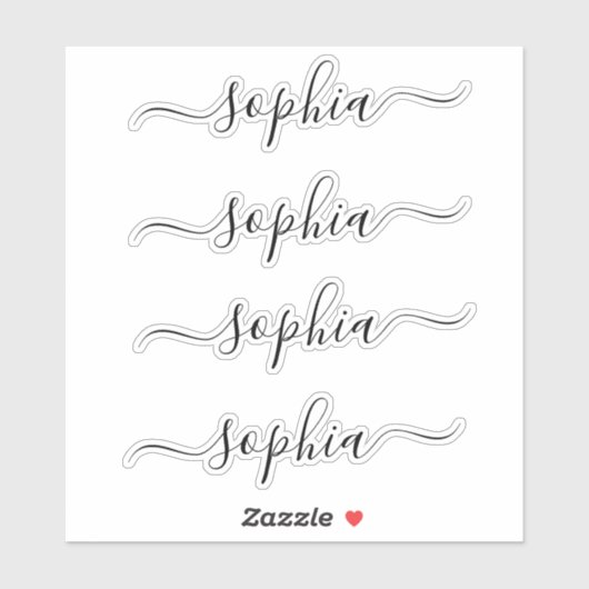 Einfache Elegante Moderne Skriptbezeichnung Aufkleber (Blatt)