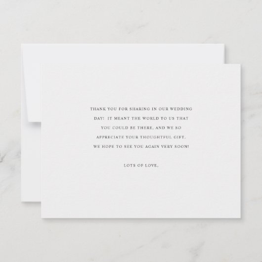 Einfache Elegante Moderne Skripterkennungen Dankeskarte (Rückseite)